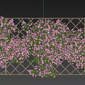 Lush Vines With Pink Flowers Growing On Decorative Garden Lattice For Outdoor Decoration