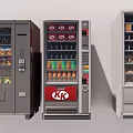 Various Commercial Vending Machines With Assorted Snacks Drinks And Modern Features 3d model