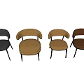 Modern Leisure Chairs With Leather Seats Metal Frames And Multiple Colors