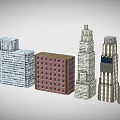 Diverse Architectural Building Models With Various Styles And High Rise Designs