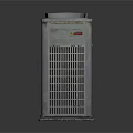 Two Gray Air Conditioning Units With Top Mounted Fans And Grille Design