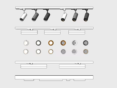 Modern Downlights and Spotlights with Various Styles and Metal Finishes for Home Lighting 3d model