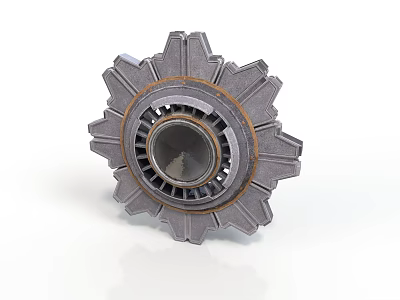 Mechanical Gear Component For Industrial Equipment With Metal Construction And Teeth Design 3d model