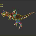 Armored Warrior Riding Mechanical T-Rex With Sharp Claws And Weapon