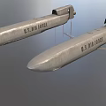 U.S. Air Force Military Missiles 3D Model With Red Suspension Straps