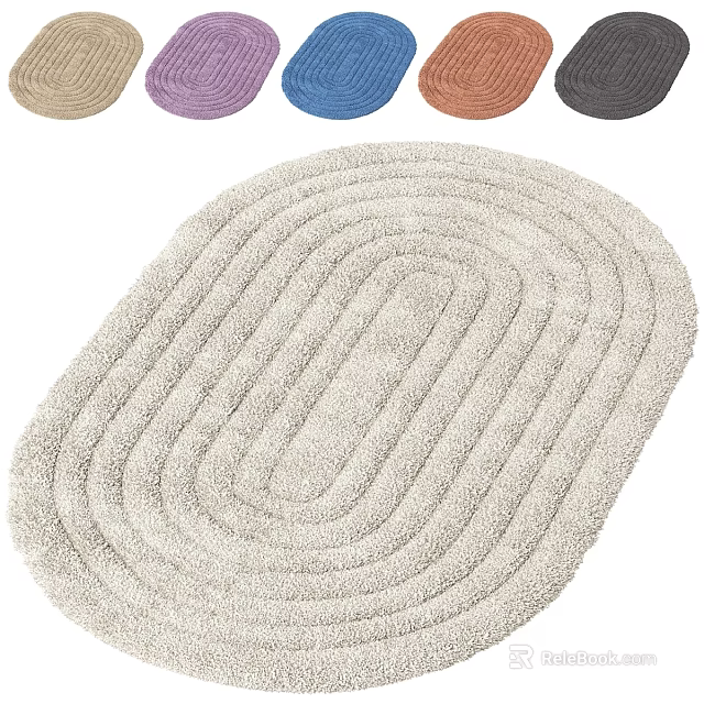 Square Rug with Multiple Colors Soft Plush Textured Pattern for Living Room Bedroom 3d model 