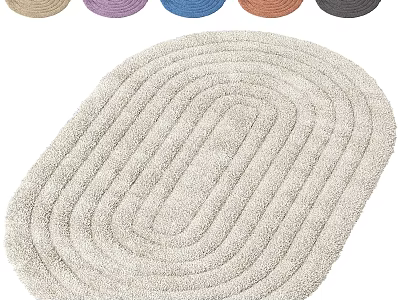 Square Rug with Multiple Colors Soft Plush Textured Pattern for Living Room Bedroom 3d model