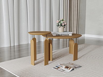 Solid wood coffee table model