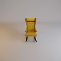 Yellow Accent Chair With Button Tufted Backrest Armrests And Black Legs