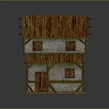 Traditional Two Story House Brown Wooden Roof White Wall Wooden Frame Windows And Door Design