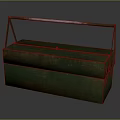 Green Metal Toolbox With Rustic Finish And Sturdy Handle For Hardware Tools Storage 3d model