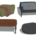 Modern Sofa Stool Cushion Lazy Sofa Stool 3d model