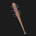 Spiked Wooden Baseball Bat Weapon With Metal Nails and Solid Structure