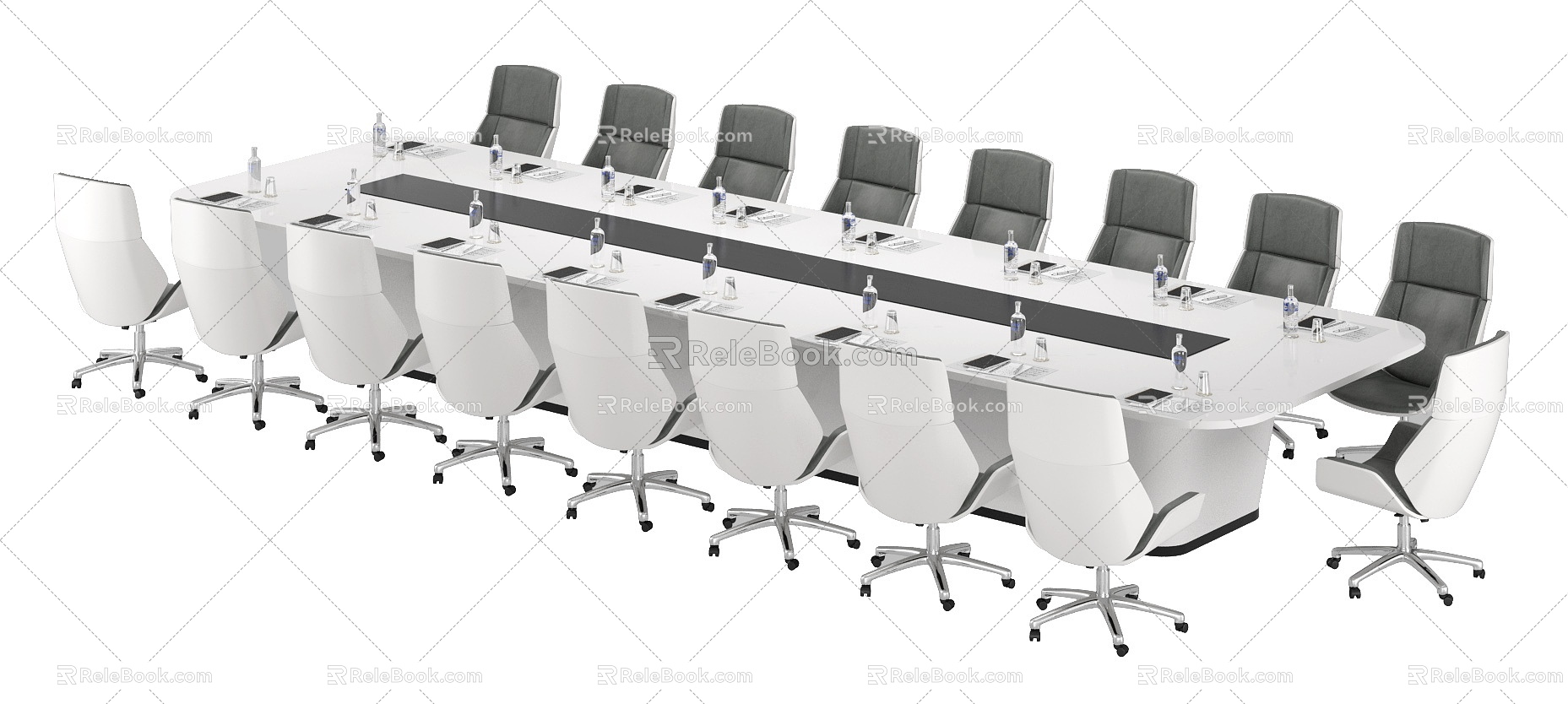 Large conference table 3d model