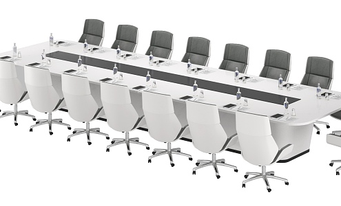 Large conference table 3d model