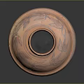 Hand Carved Clay Pottery Jar Sculpture With Red Black Colors And Geometric Patterns