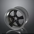 Stylish Car Wheel With Black Spokes And Silver Alloy Rim Design