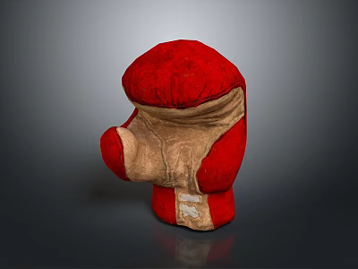 Red Boxing Glove As Essential Household Item For Daily Sports Training And Fitness 3d model