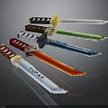 Colorful Serrated Toy Weapons For Children With Plastic Blades And Various Hues