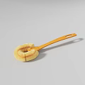 Essential Yellow Round Kitchen Cleaning Brush With Textured Head And Orange Handle 3d model