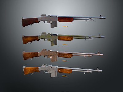 rifle semi-automatic rifle combat rifle battle rifle carbine war rifle attack rifle 3d model