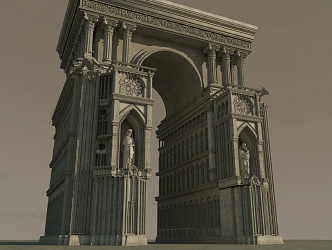 European-style gate 3d model