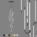 Modern Luxury Chandelier Design With Sleek Linear Pendant Lights For Interior