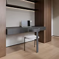 Minimalist Tatami Bedroom With Wooden Storage Bed Shelves Desk And Decorative Painting