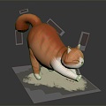 Modern Cat Kitten Flower Cat Domestic Cat 3d model