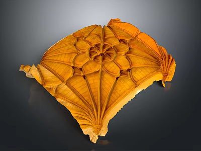 Furniture Carved Wood Decorative Panel With Intricate Floral Pattern Design 3d model