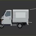 Modern Compact Tricycle Food Truck With Open Doors Cargo Box And Delivery Design