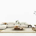 Modern Luxury Simple Sofa Coffee Table Combination 3d model