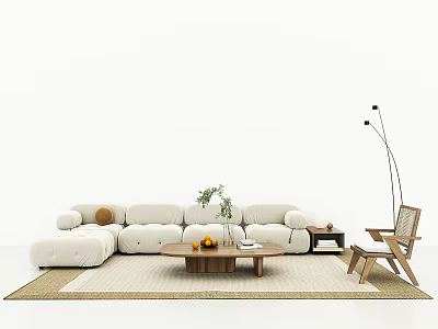 Modern Luxury Simple Sofa Coffee Table Combination 3d model
