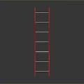 Industrial Equipment Red Metal Ladder With Sturdy Rungs For Industrial Use