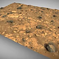 Vast Mars Landscape With Red Sandy Terrain Scattered Rocks And Barren View