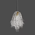 Modern Elegant Crystal Chandelier With Transparent Crystal Tassels And Gold Metal Frame