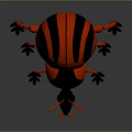 3D Insect Model With Red And Black Body Long Antennae And Legs