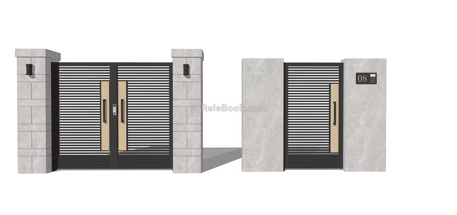 Modern Gate Patio Door 3d model