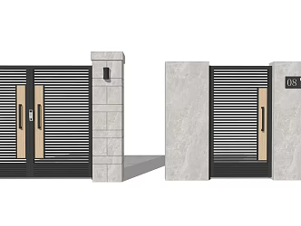 Modern Gate Patio Door 3d model