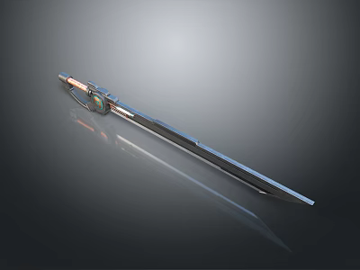 Detailed Metallic Sword With Decorative Hilt And Shiny Blade Design Features 3d model