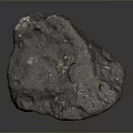 Natural Gray Rock With Rough Surface And Textured Appearance On Dark Background