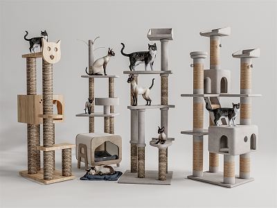 Modern cat climbing frame 3d model