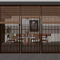 New Chinese-style roller shutter roller shutter partition 3d model