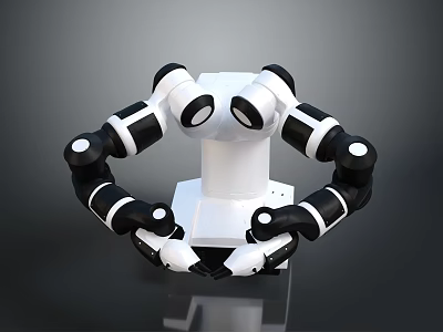Game Movie Robot Character With White Black Design And Mechanical Arms Futuristic Appearance 3d model