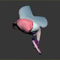 3D Animated Fantasy Character With Pink Hair Purple Outfit And Magical Staff