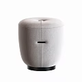 Modern Round Stools With Upholstered Seat And Metallic Base Design