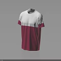 Short Sleeve T Shirt With White And Pink Block Color Casual Style