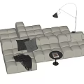 Modern Multiplayer Sofa Module Sofa Back-to-Back Sofa 3d model