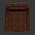 Elegant Plaid Accent Chair With Red Brown Fabric And Wooden Legs