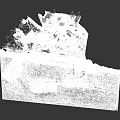 Damaged Building Exterior With Broken Windows Collapsed Structure And Scattered Debris 3d model